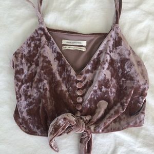 Urban Outfitters Crushed Velvet Cropped Tank
